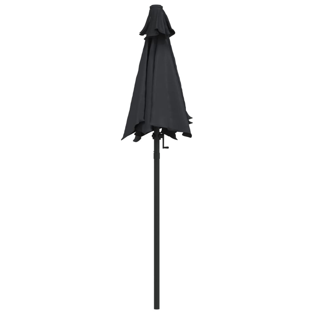 Garden Parasol Black 200x224 cm Aluminium