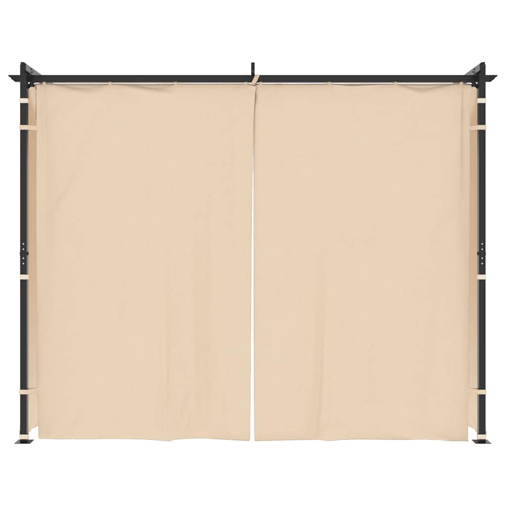 Gazebo with Curtains 3x3 m Cream Steel