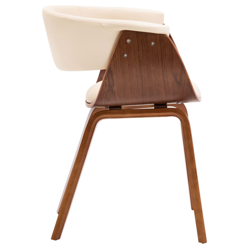 Dining Chairs 4 pcs Cream Bent Wood and Faux Leather