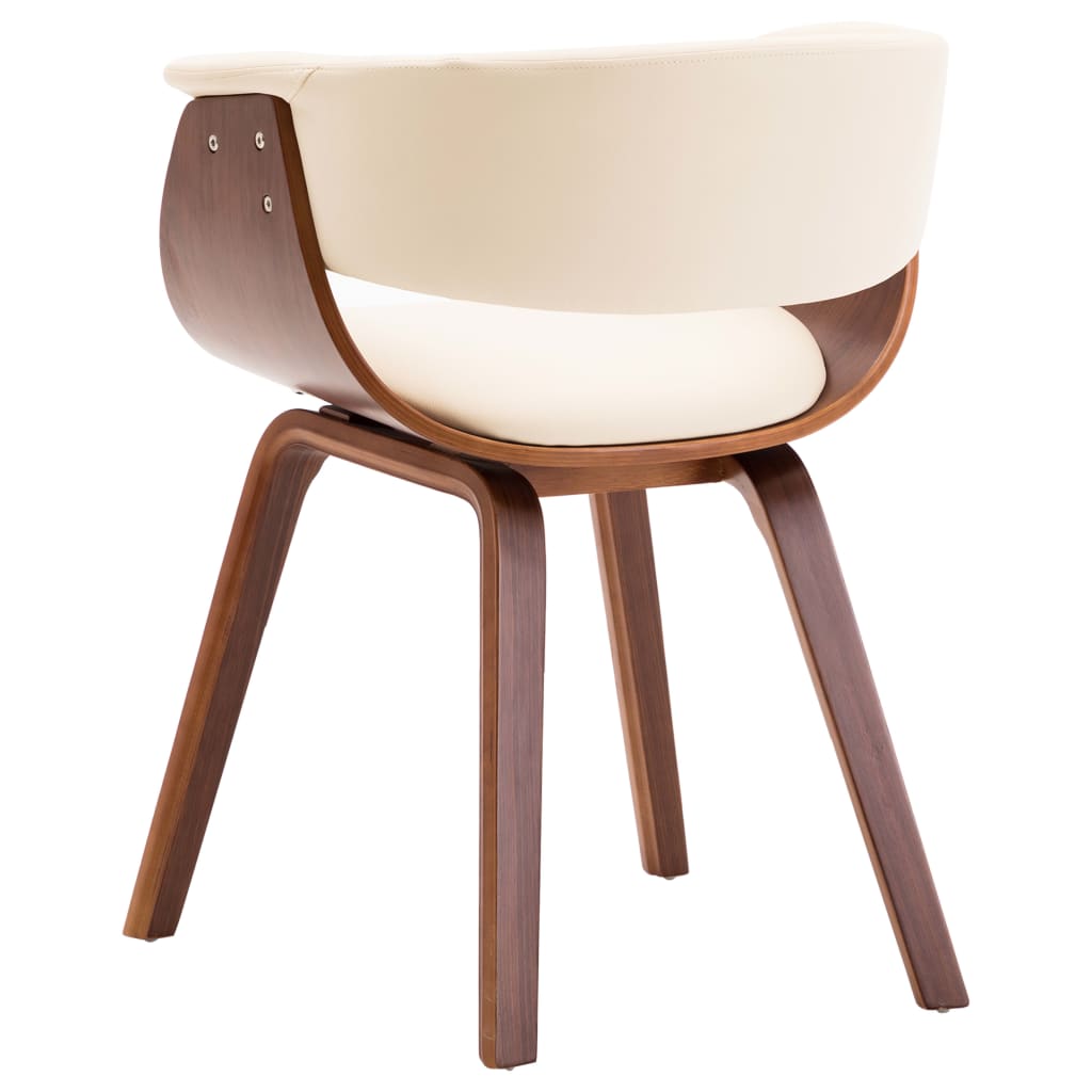 Dining Chairs 4 pcs Cream Bent Wood and Faux Leather