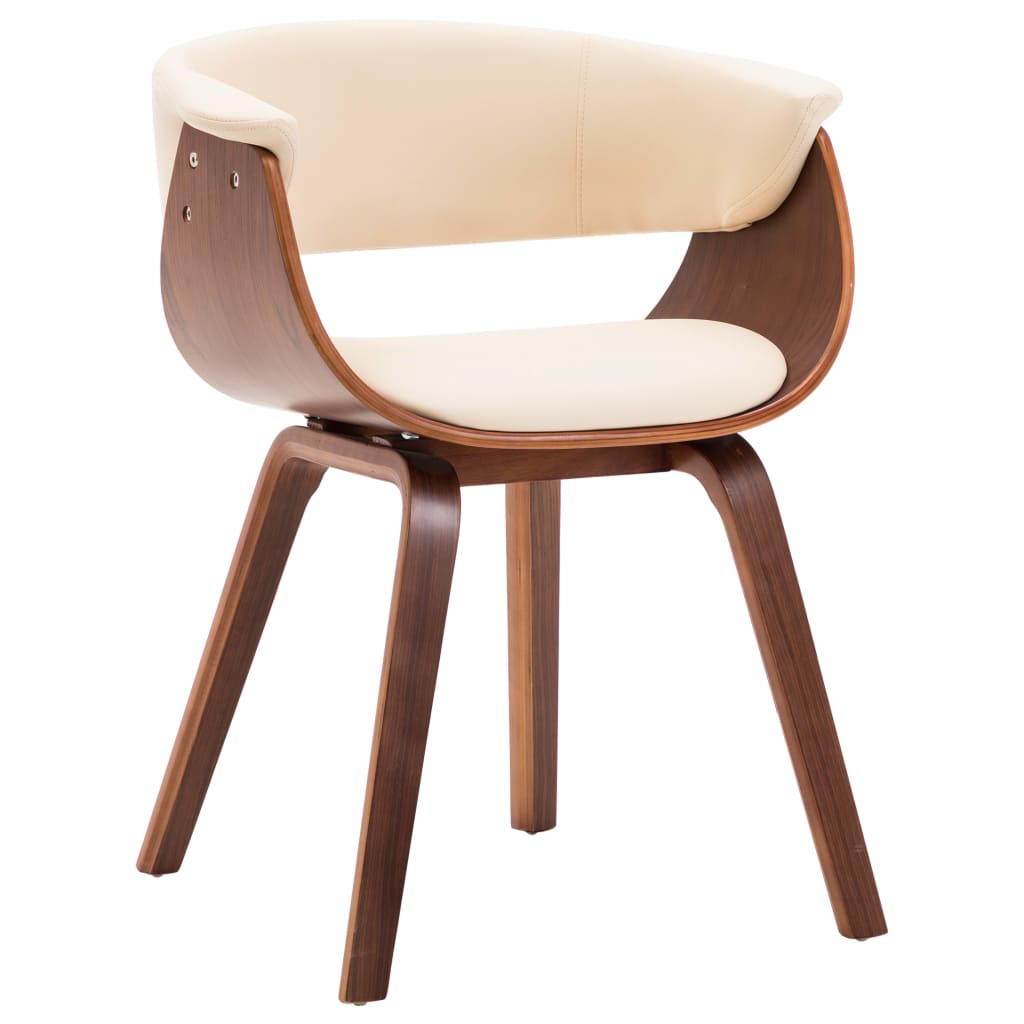Dining Chairs 6 pcs Cream Bent Wood and Faux Leather