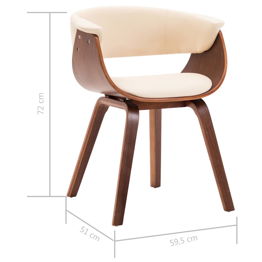 Dining Chairs 6 pcs Cream Bent Wood and Faux Leather