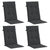 Garden Highback Chair Cushions 4 pcs Black 120x50x3 cm Fabric