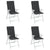 Garden Highback Chair Cushions 4 pcs Black 120x50x3 cm Fabric