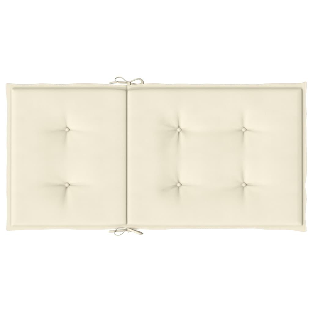 Garden Lowback Chair Cushions 2 pcs Cream 100x50x3 cm Oxford Fabric