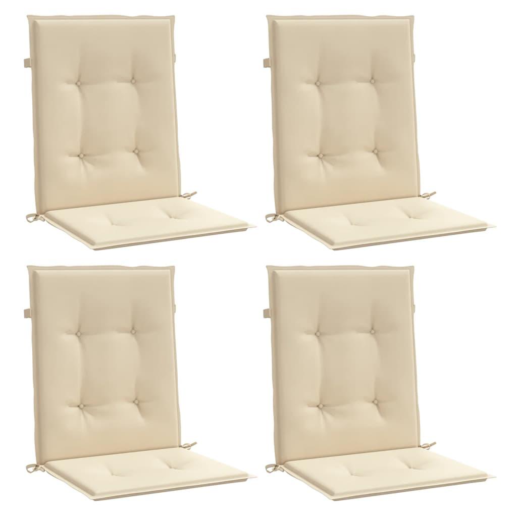 Garden Lowback Chair Cushions 4 pcs Beige 100x50x3 cm Oxford Fabric