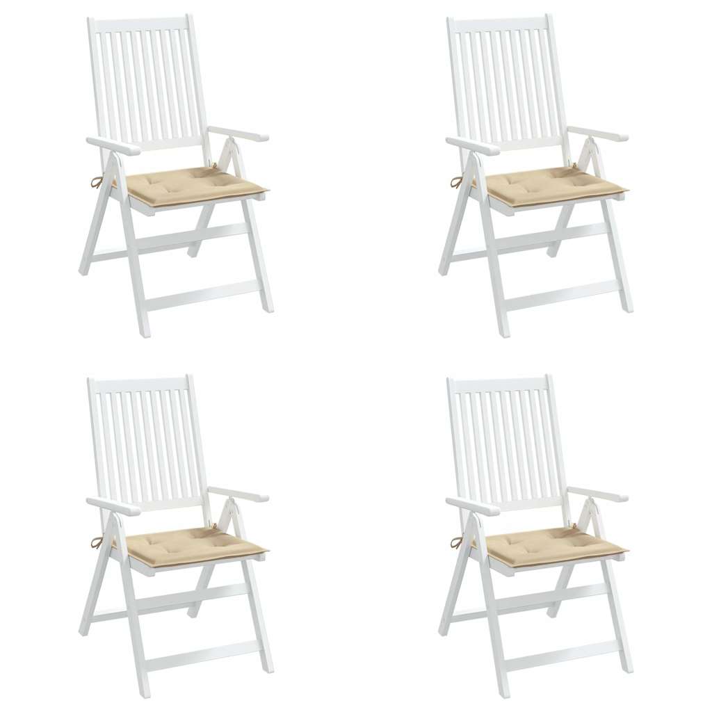 Garden Chair Cushions 4 pcs Beige 40x40x4 cm Oxford Fabric