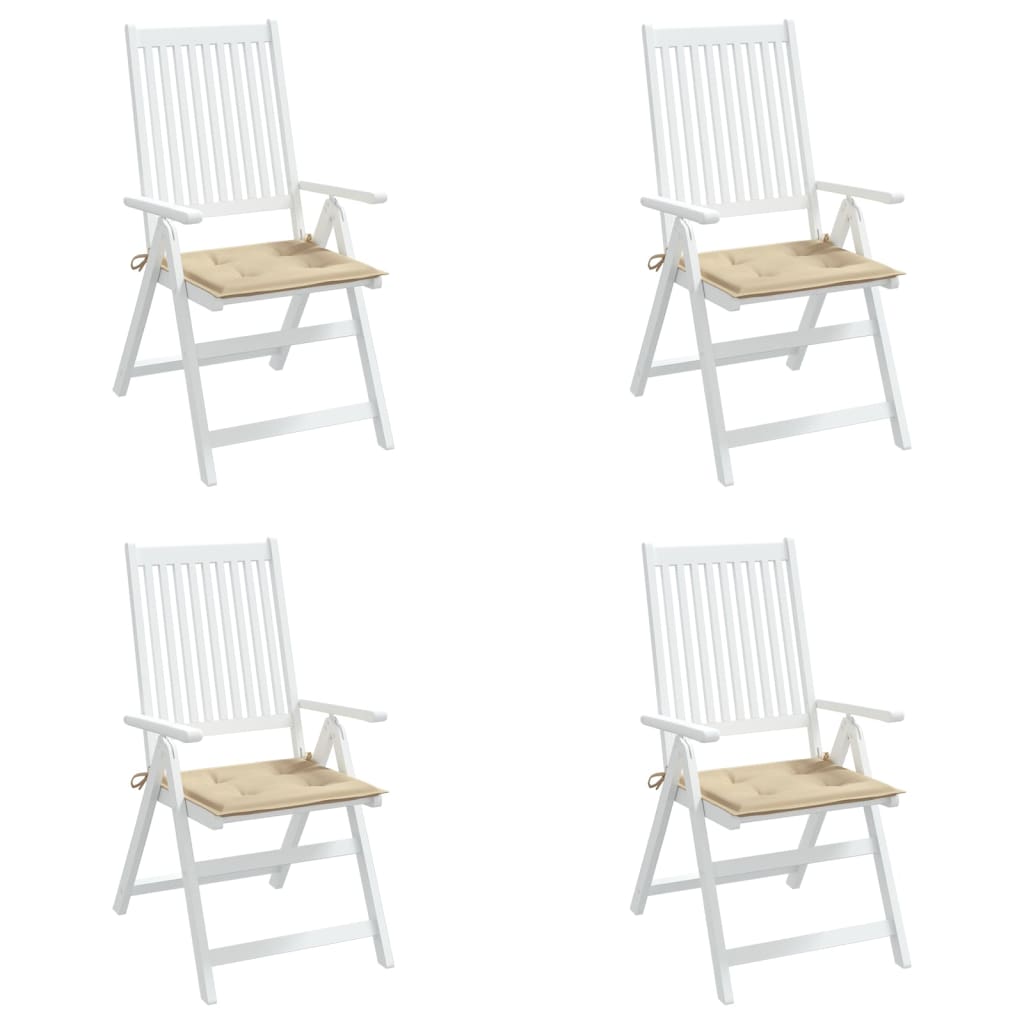 Garden Chair Cushions 4 pcs Beige 40x40x3 cm Oxford Fabric