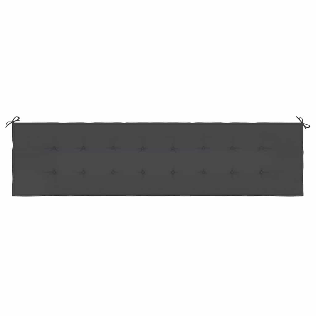 Garden Bench Cushion Black 200x50x3 cm Oxford Fabric