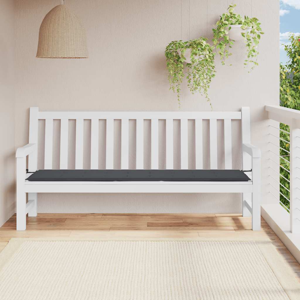 Garden Bench Cushion Black 200x50x4 cm Oxford Fabric