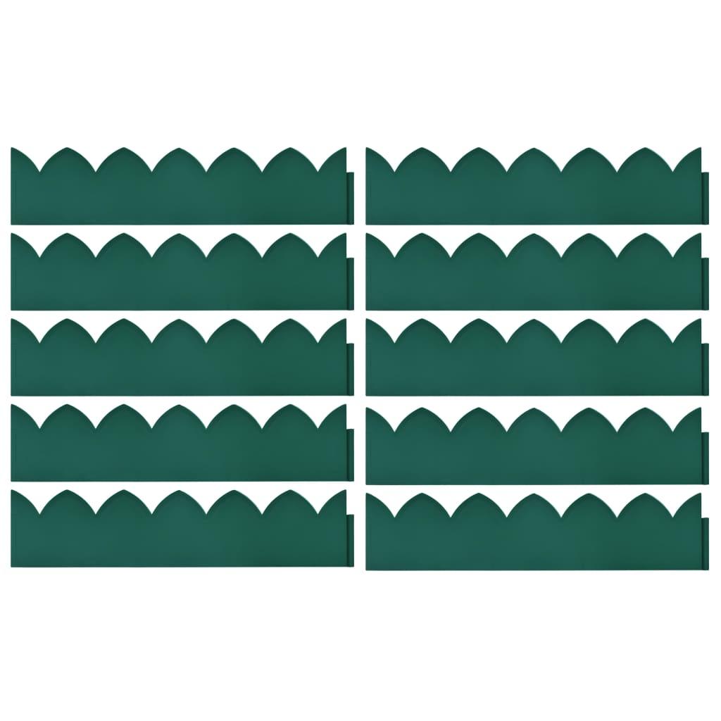 Lawn Edgings 10 pcs Green 65x15 cm PP