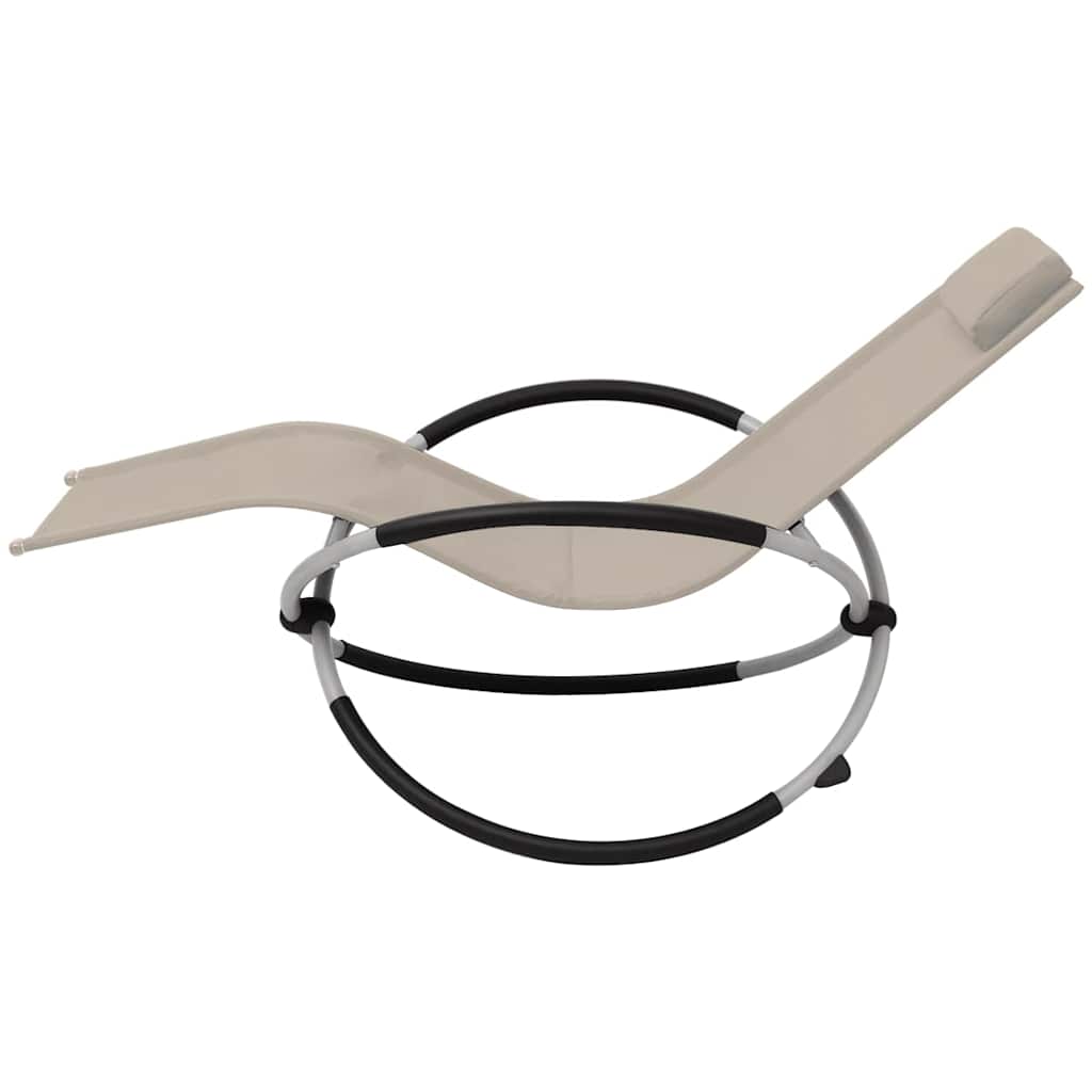 Outdoor Geometrical Sun Lounger Steel Cream