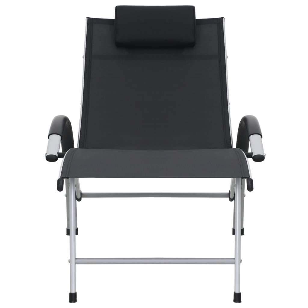 Sun Lounger Aluminium Textliene Black