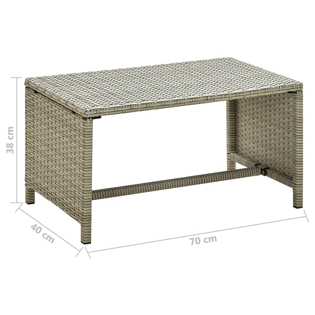 Coffee Table Beige 70x40x38 cm Poly Rattan