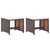 Garden Stools 2 pcs with Cushions Poly Rattan Brown