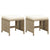 Garden Stools 2 pcs with Cushions Poly Rattan Beige