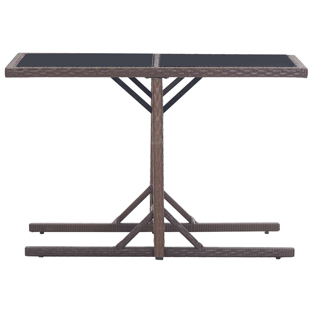 Garden Table Brown 110x53x72 cm and Poly Rattan