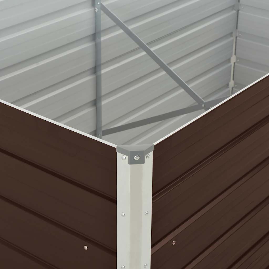 Raised Garden Bed 160x80x45 cm Galvanised Steel Brown