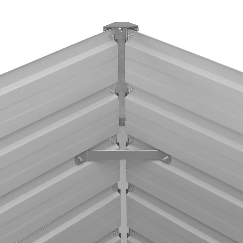 Raised Garden Bed 100x100x77 cm Galvanised Steel Green