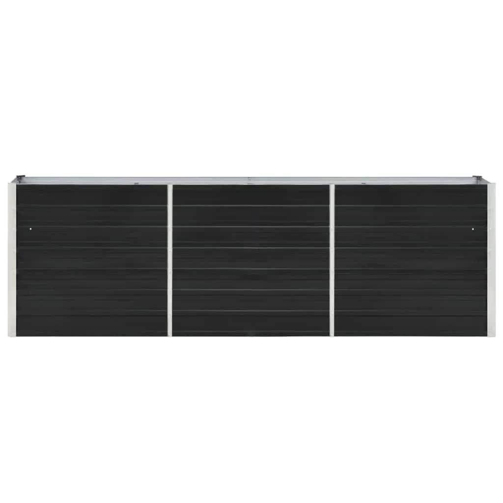 Garden Raised Bed Galvanised Steel 240x40x77 cm Anthracite