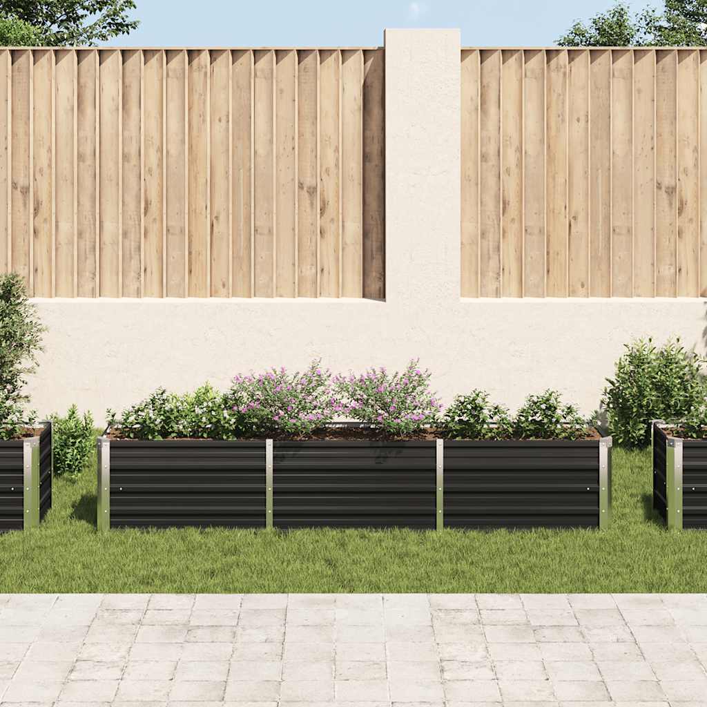 Garden Raised Bed Galvanised Steel 240x40x45 cm Anthracite