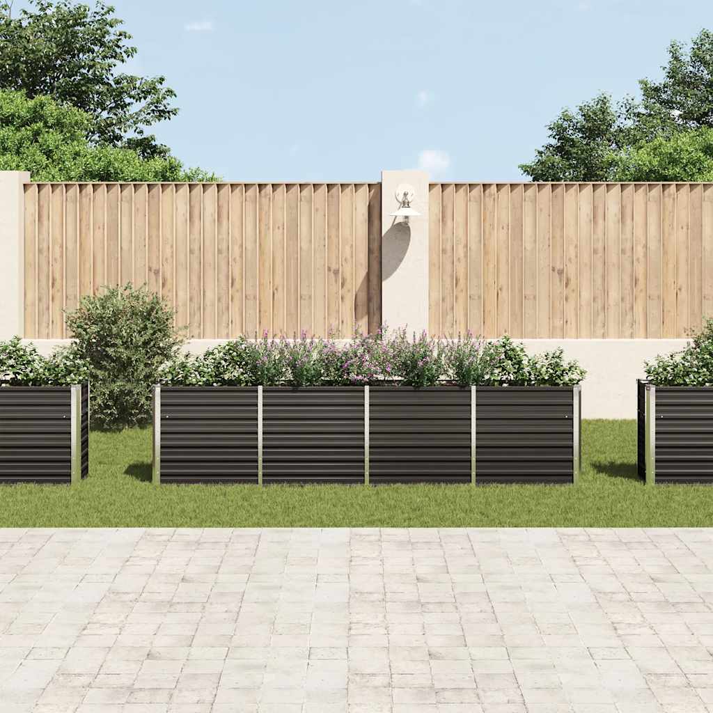 Raised Garden Bed 320x40x77 cm Galvanised Steel Anthracite