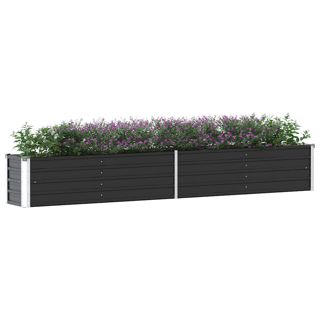 Garden Raised Bed Galvanised Steel 320x40x45 cm Anthracite