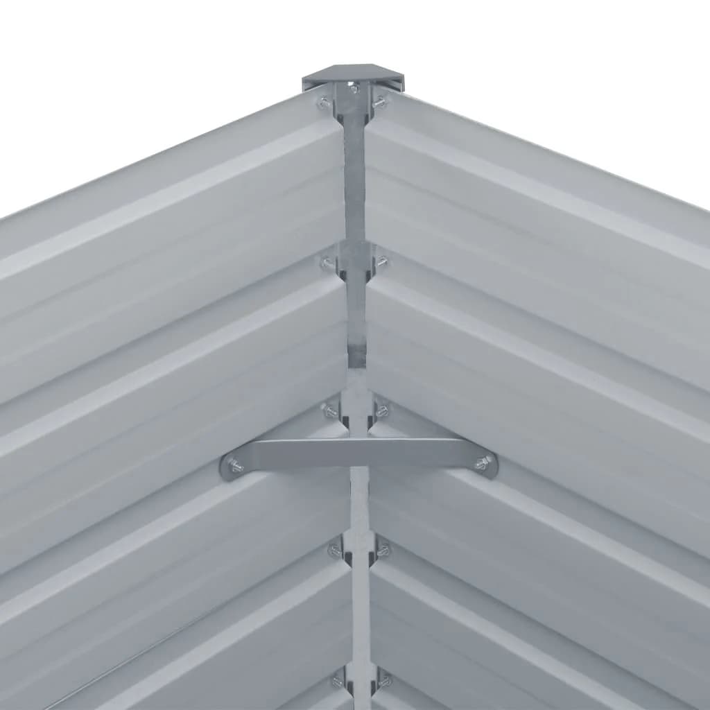 Garden Raised Bed Galvanised Steel 400x80x45 cm Grey
