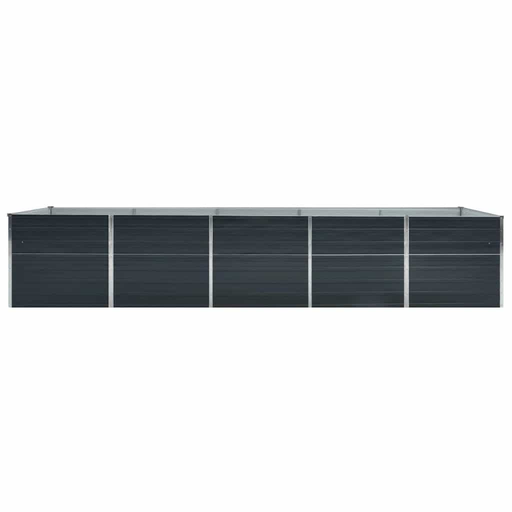Garden Raised Bed Galvanised Steel 400x80x77 cm Anthracite