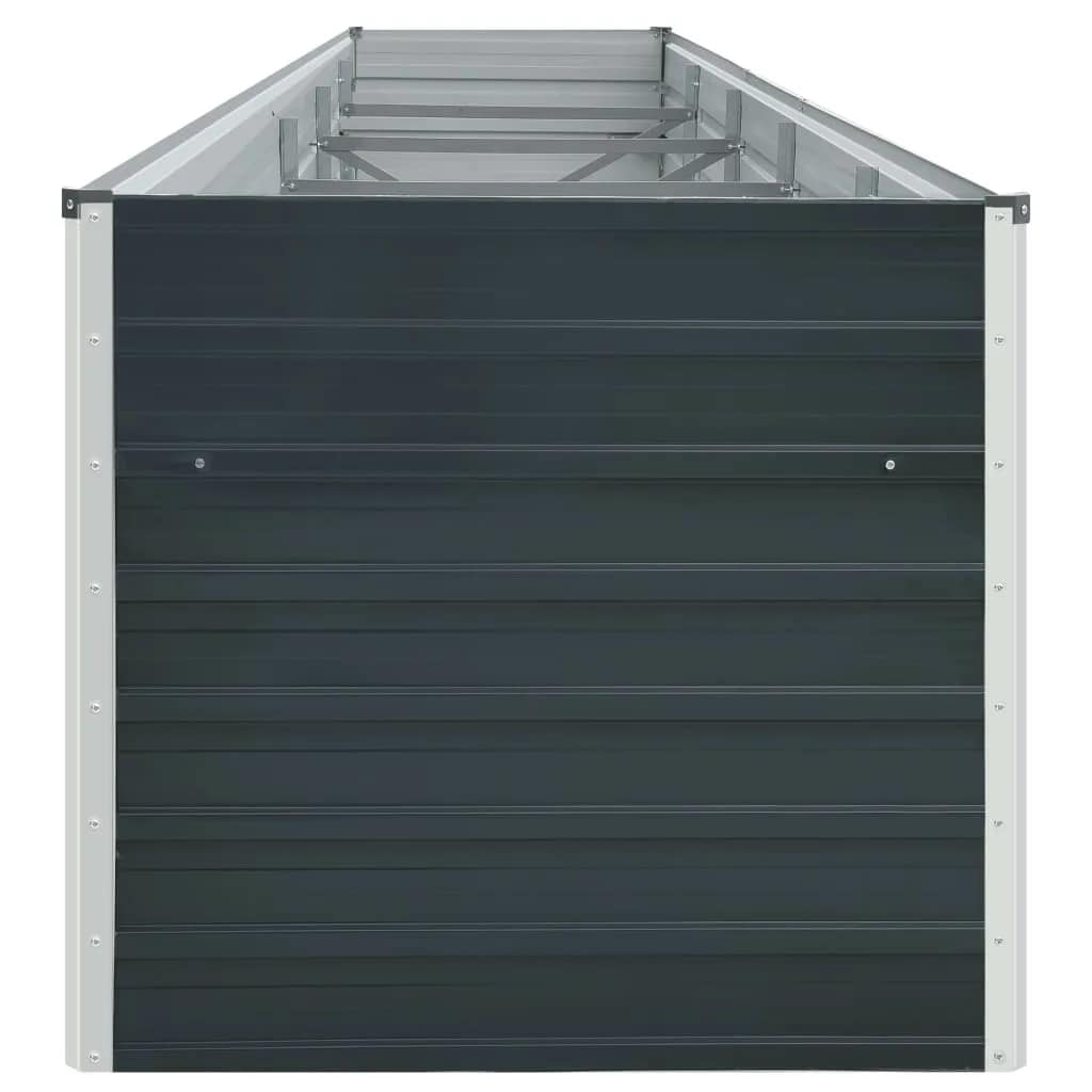 Garden Raised Bed Galvanised Steel 400x80x77 cm Anthracite