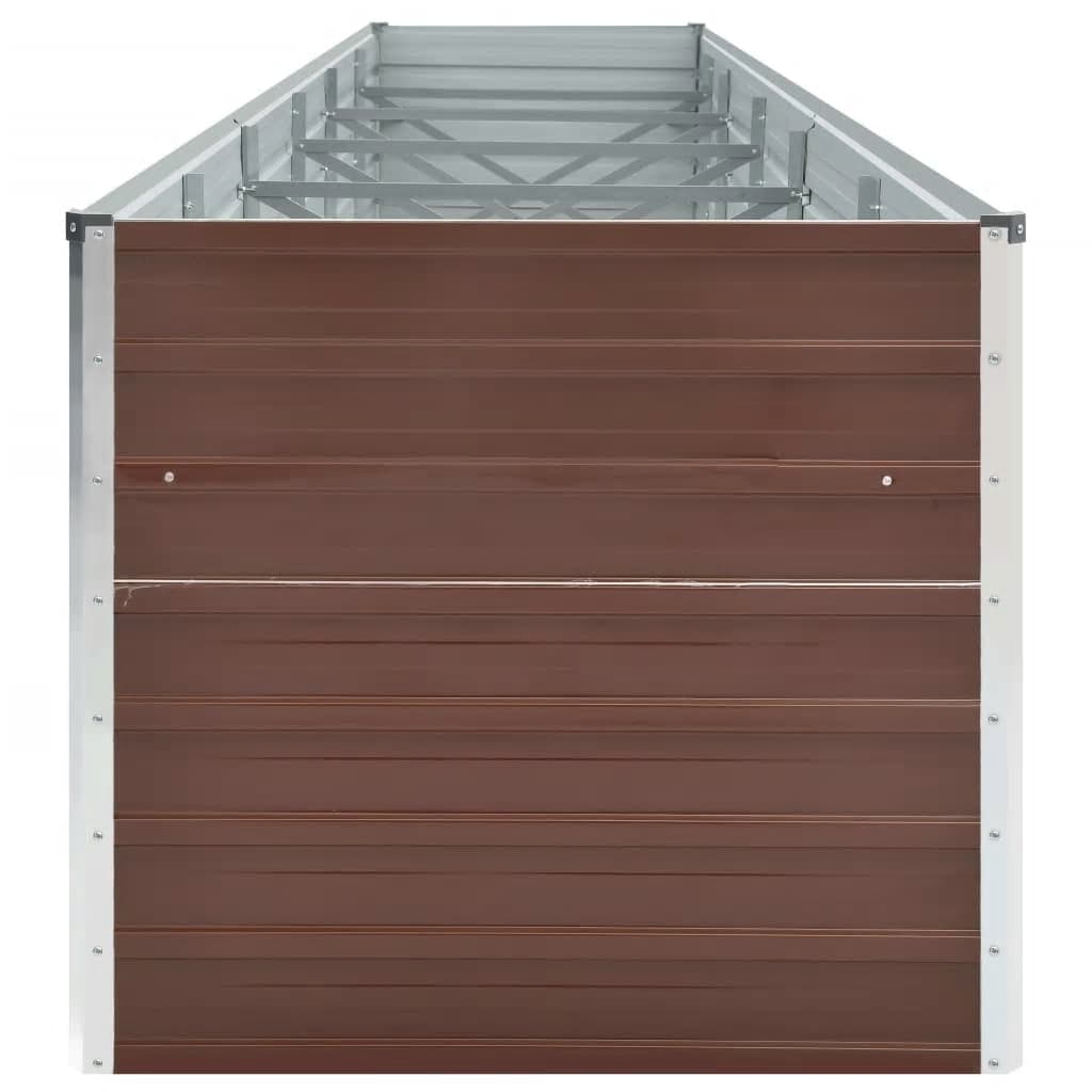 Garden Raised Bed Galvanised Steel 480x80x77 cm Brown