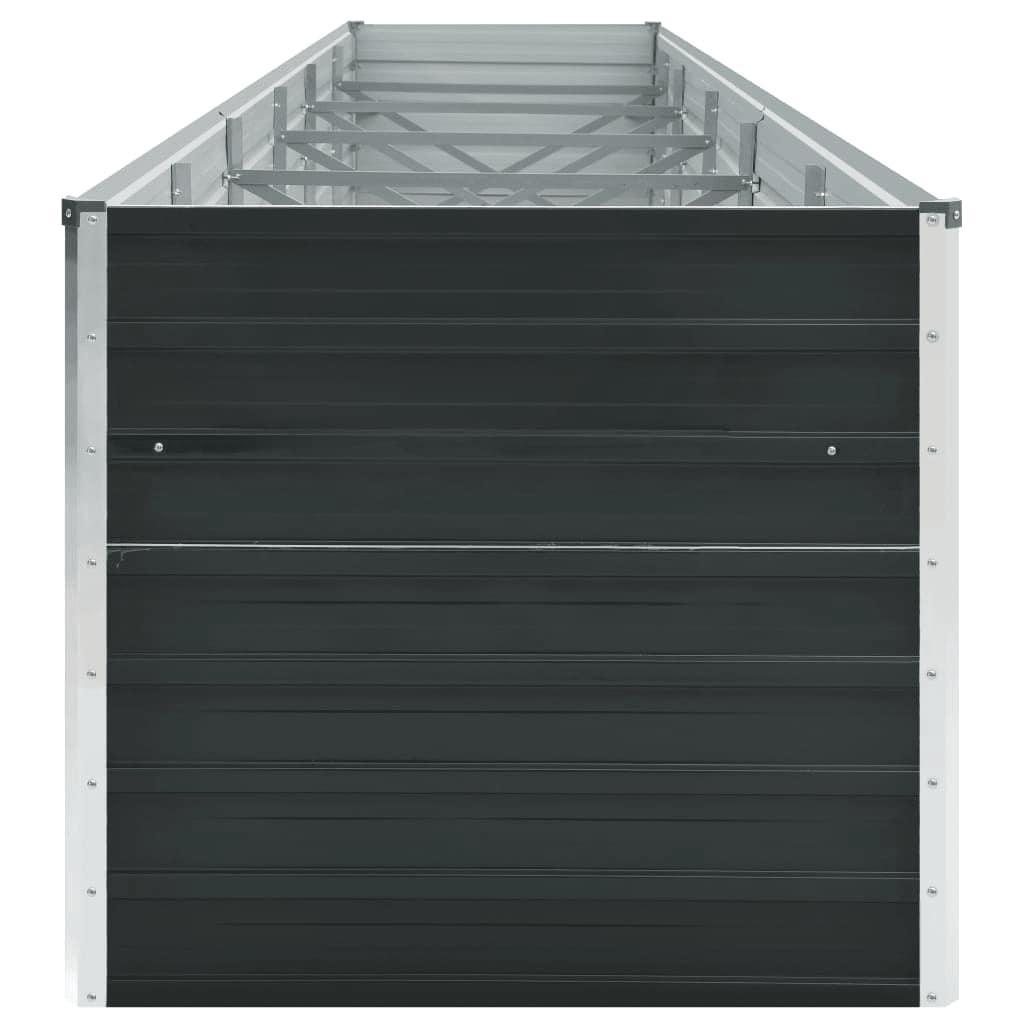Garden Raised Bed Galvanised Steel 480x80x77 cm Anthracite