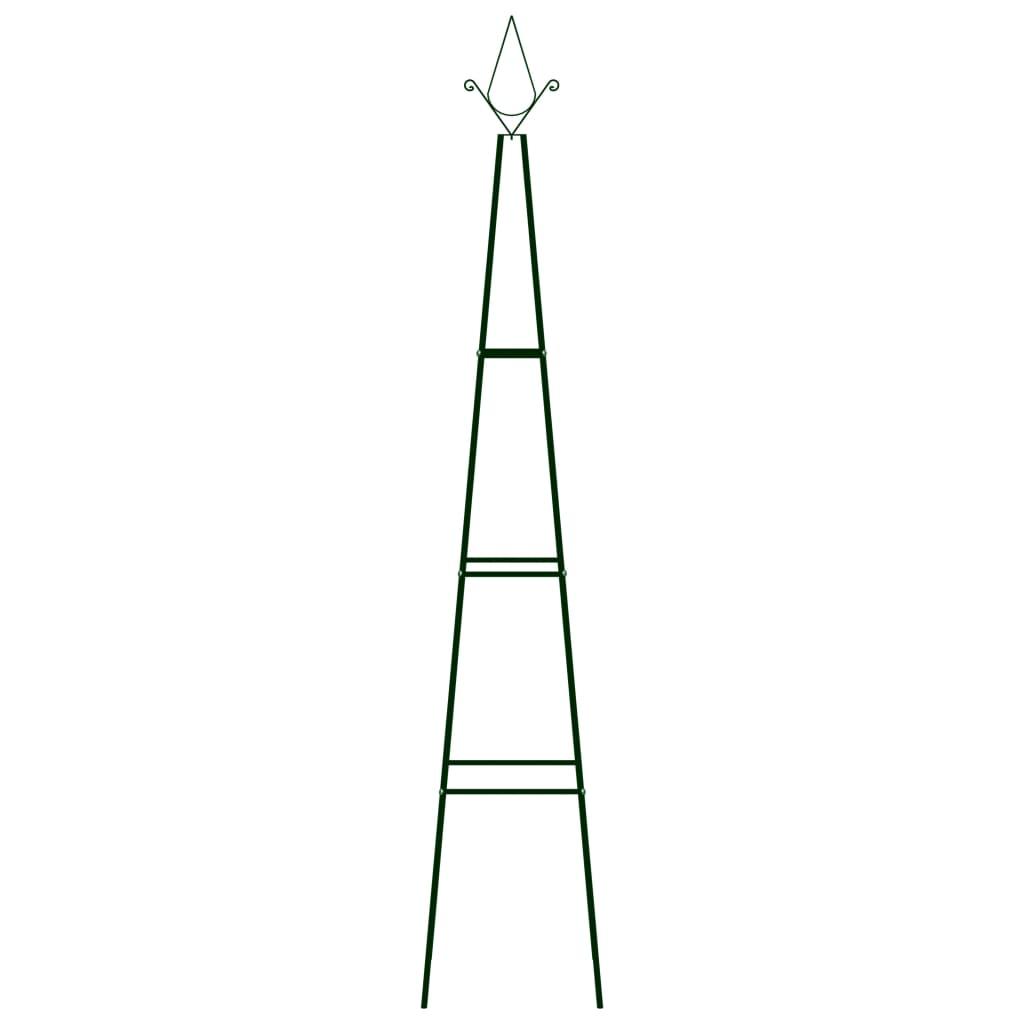 Garden Climbing Plant Racks 2 pcs Dark Green 35x35x195 cm Iron