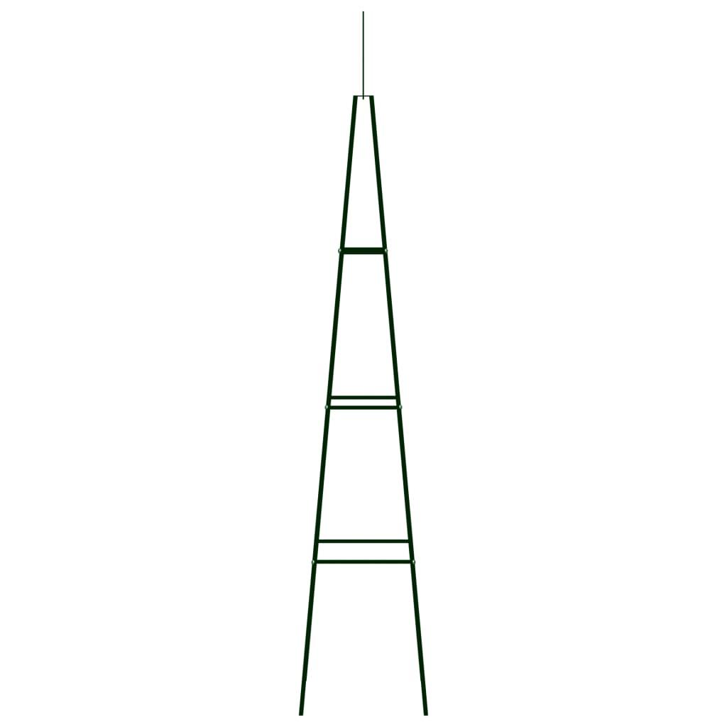 Garden Climbing Plant Racks 2 pcs Dark Green 35x35x195 cm Iron