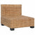 Armless Sofa with Cushions Natural Rattan