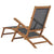 Deck Chair with Footrest Solid Teak Wood Black