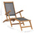 Deck Chair with Footrest Solid Teak Wood Black