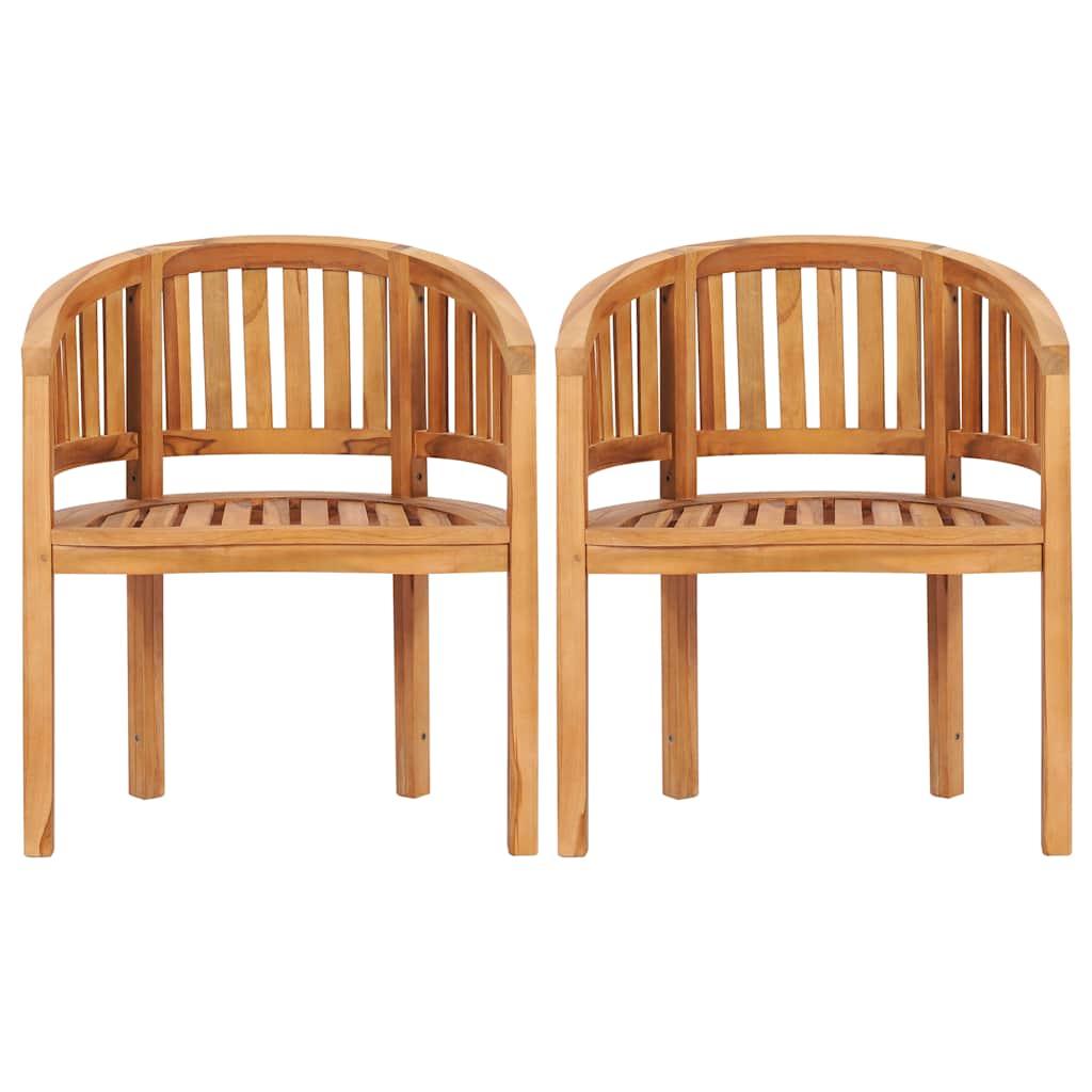 Banana Chairs 2 pcs Solid Teak Wood