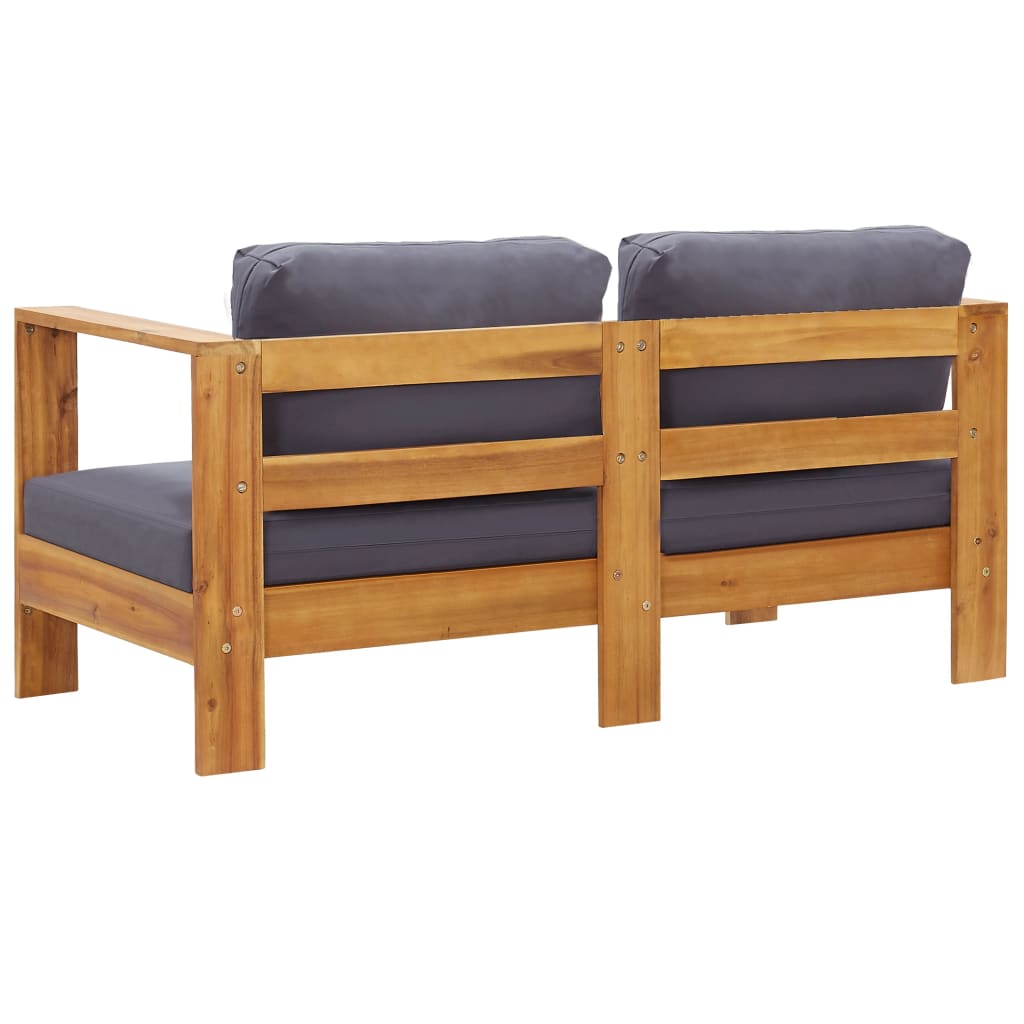 Garden Sofa Bench with Cushions 140 cm Solid Acacia Wood Grey