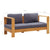 Garden Sofa Bench with Cushions 140 cm Solid Acacia Wood Grey