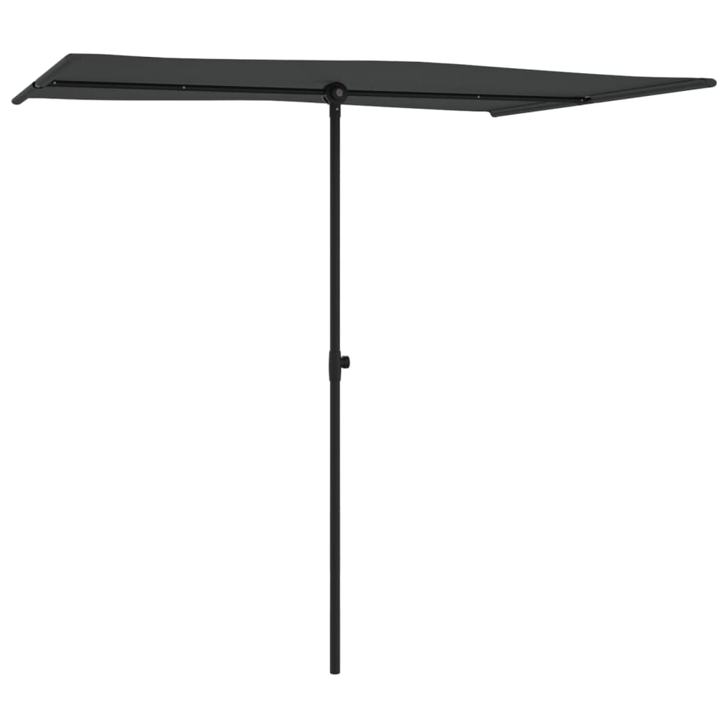 Garden Parasol with Aluminium Pole 2x1.5 m Anthracite