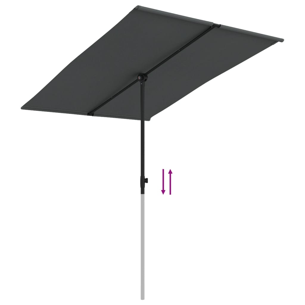 Garden Parasol with Aluminium Pole 2x1.5 m Anthracite