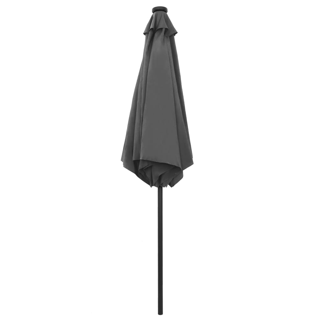 Garden Parasol with LED Lights&Aluminium Pole 270 cm Anthracite