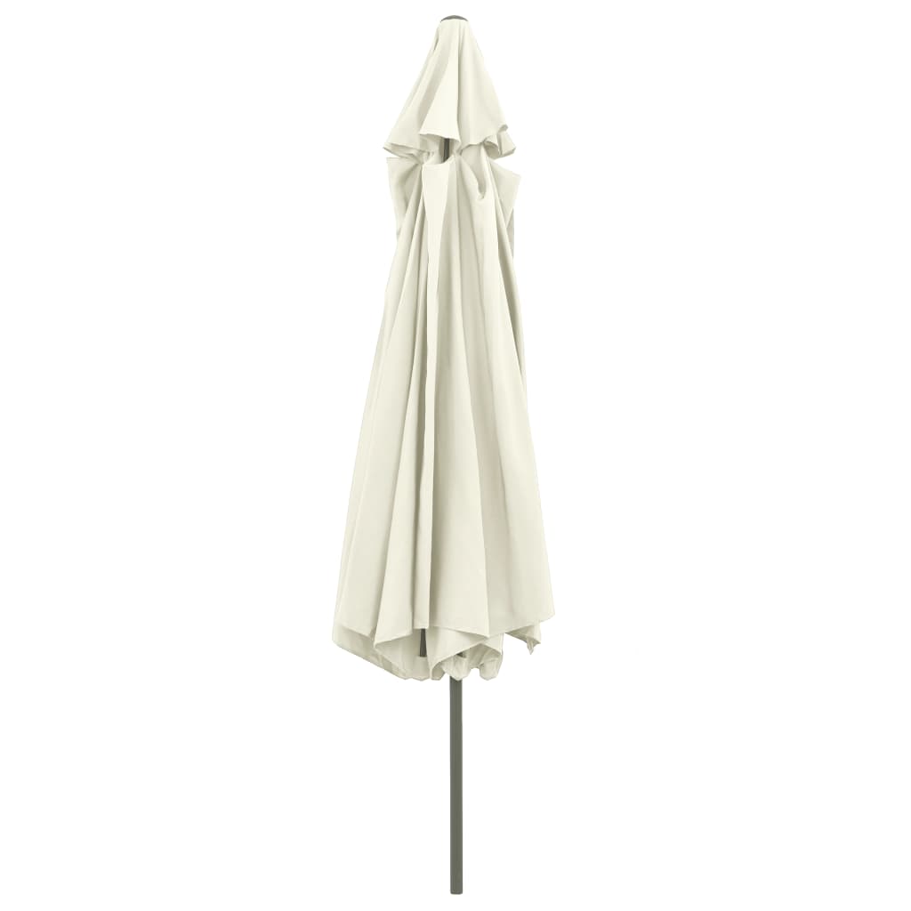 Garden Parasol with Metal Pole 390 cm Sand White