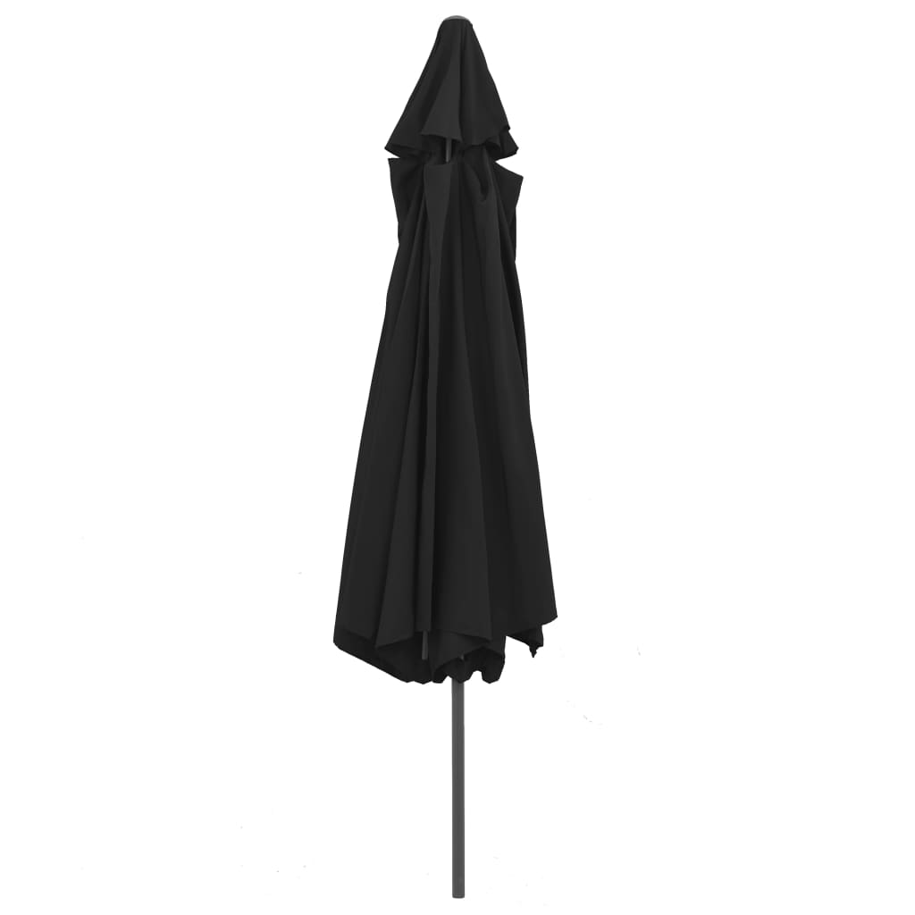 Garden Parasol with Metal Pole 390 cm Black