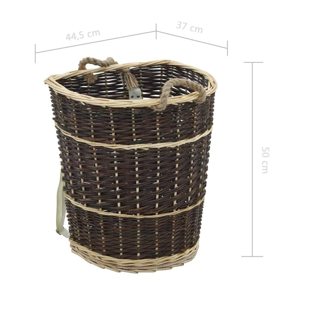 Firewood Backpack with Carrying Belts 44.5x37x50 cm Natural Willow