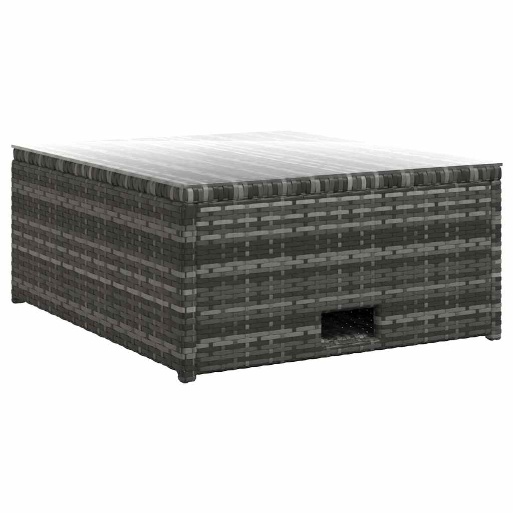 4 Piece Garden Lounge Set with Cushions Poly Rattan Grey
