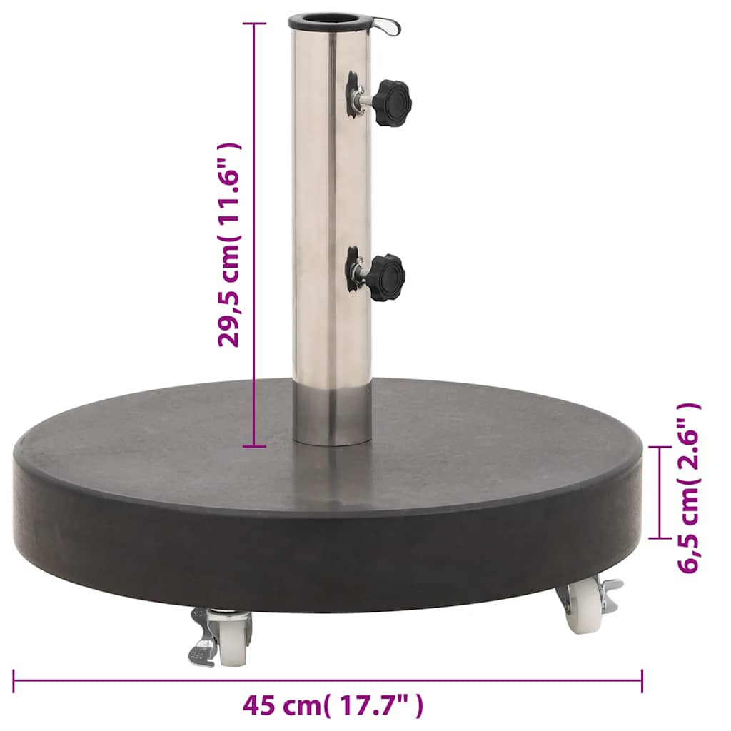 Parasol Base Granite 30 kg Round Black