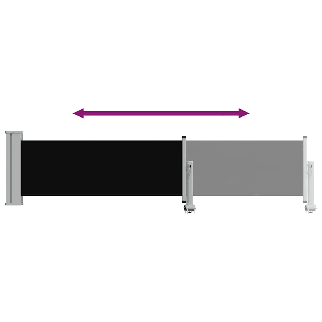 Patio Retractable Side Awning 60x300 cm Black