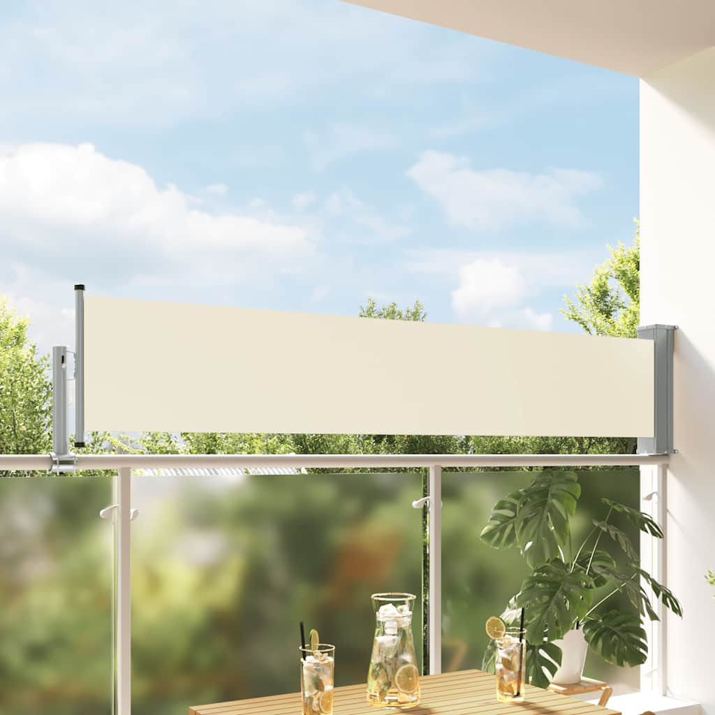 Patio Retractable Side Awning 60x300 cm Cream